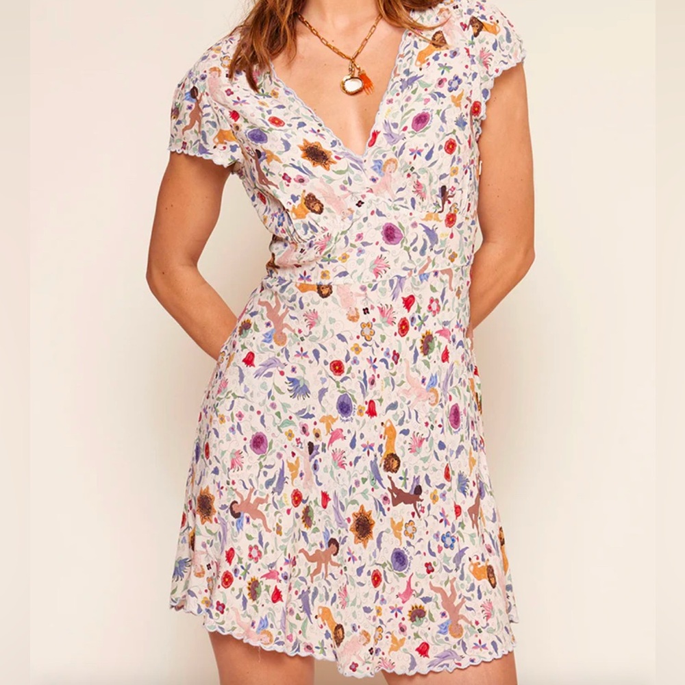 Rixo x Ciao Lucia Anise Dress Ivory